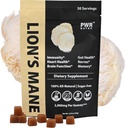 Gummées de champignons de la Mane - Coeur, Immunité, Inflammation, Soutien Cerveau, Vegan, Sans Sucre, GF, 30 VRUE, 3.7oz
