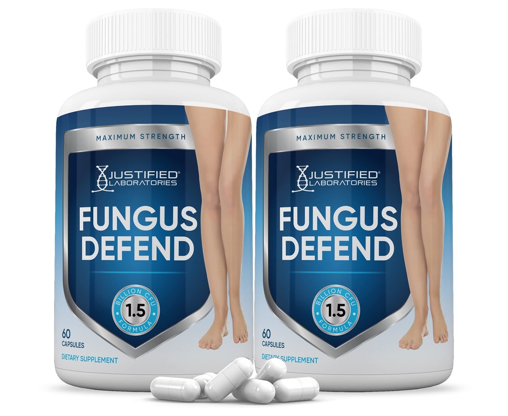 Justified Laboratories (2 Pack) Fungus Defend Pills 1.5 Billion CFU Probiotic 120 Capsules