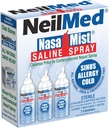 NeilMed NasaMist Spray saline isotonique. Soothe, hydratez et nettoyez en utilisant une pointe spécialement conçue. 177mL. Contient 3 conteneurs NasaMist