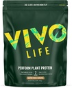 Vivo life Exécuter la poudre de protéines végétales - Mélange de protéines de pois et de chanvre avec BCAA (9,38 oz, caramel de maca salée)
