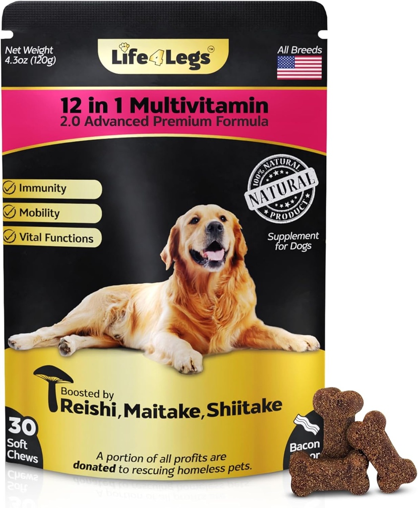 Soft Chews Vitamines et suppléments pour chien - Multivitamine pour chien - Huile de chanvre Glucosamine Chondroïtine Hip et soutien articulaire Santé, peau et manteau, Digestion et crème Booster, Coeur, Probiotiques