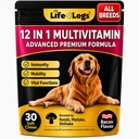 Soft Chews Vitamines et suppléments pour chien - Multivitamine pour chien - Huile de chanvre Glucosamine Chondroïtine Hip et soutien articulaire Santé, peau et manteau, Digestion et crème Booster, Coeur, Probiotiques