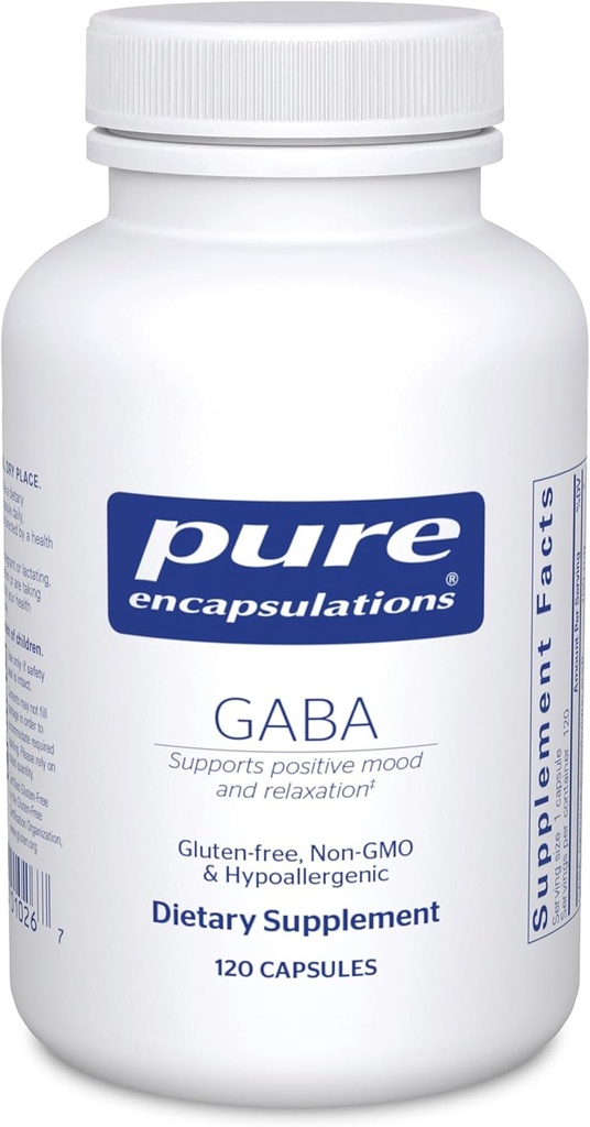 Encapsulations pures GABA - Supplément pour soutenir la relaxation et la modération du stress occasionnel - avec les acides aminés GABA Premium - 120 capsules