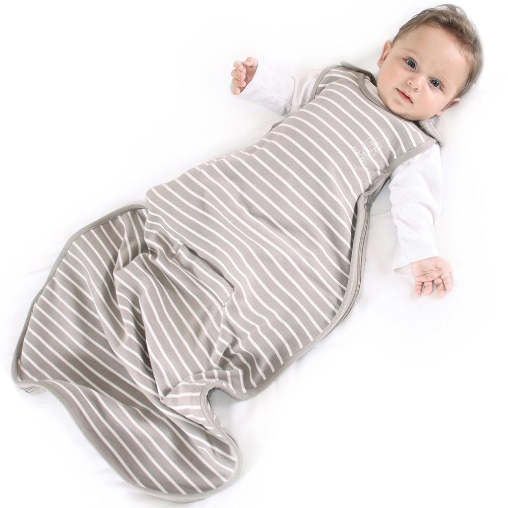 Woolino Merino Laine Ultimate Baby Sleep Sack - Couverture bébé wearable 4 saisons - Sac de couchage réglable à fermeture éclair pour bébés et tout-petits - Taille universelle (2-24 mois) - Terre