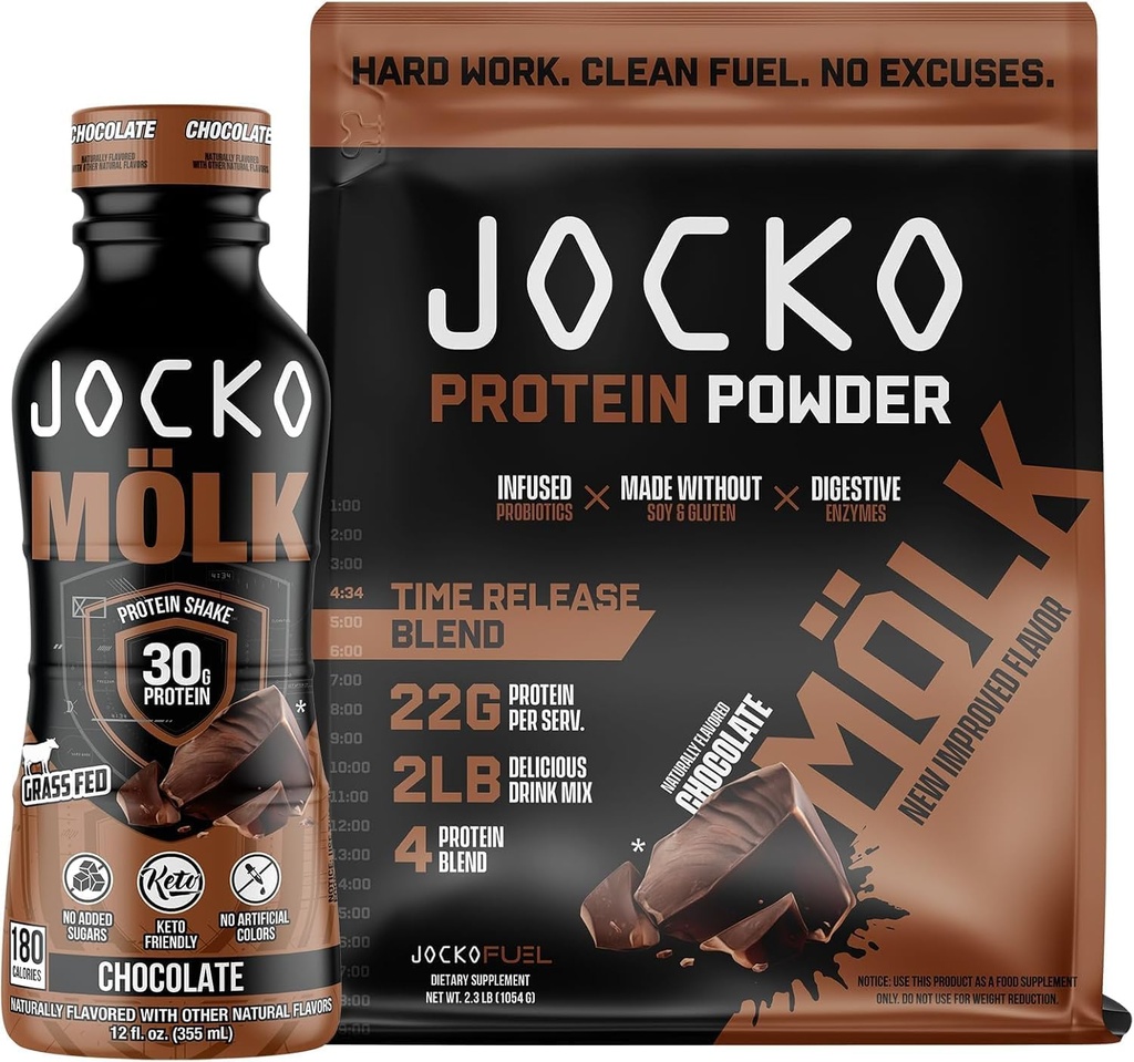 Jocko Fuel 2 Pack - Chocolate MOLK Protéines Poudre & RDT Protéines Shake