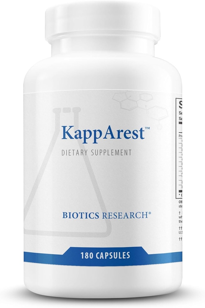 Recherche en biotique KappArestTM Turmeric Capsules Supplement - Curcuma Curcumin, Boswellia, Propolis, Ginger, 1150mg/Svg, Soutien de l'ease, confort et non-gonflement, antioxydant haute absorption 180 capsules