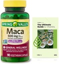 Générique Spring Valley Maca Root 500mg Capsules, Bio Maca Root pour les femmes et les hommes + Guide exclusif VitaMax Vitamine (2 articles)