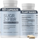 OPTIVIDA Sugr-2-Fibr - Supplément de soutien à la glycémie* (compte 60) - Soutien aux taux de sucre dans le sang* sains en appuyant le métabolisme du glucose en fibre* - Capsules sans gluten, sans OGM, sans légumes.