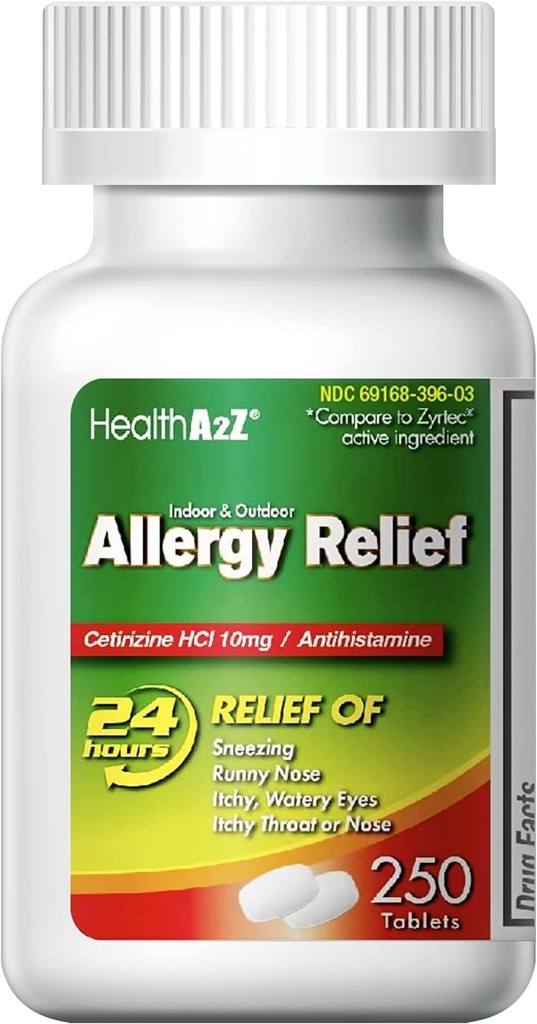 HealthA2Z® Allergie Relief (HealthA2Z® Allergy Relief) Cétirizine 10mg (HealthA2Z® Allergy Relief) Toute la journée Allergie Relief (HealthA2Z® Allergy Relief)