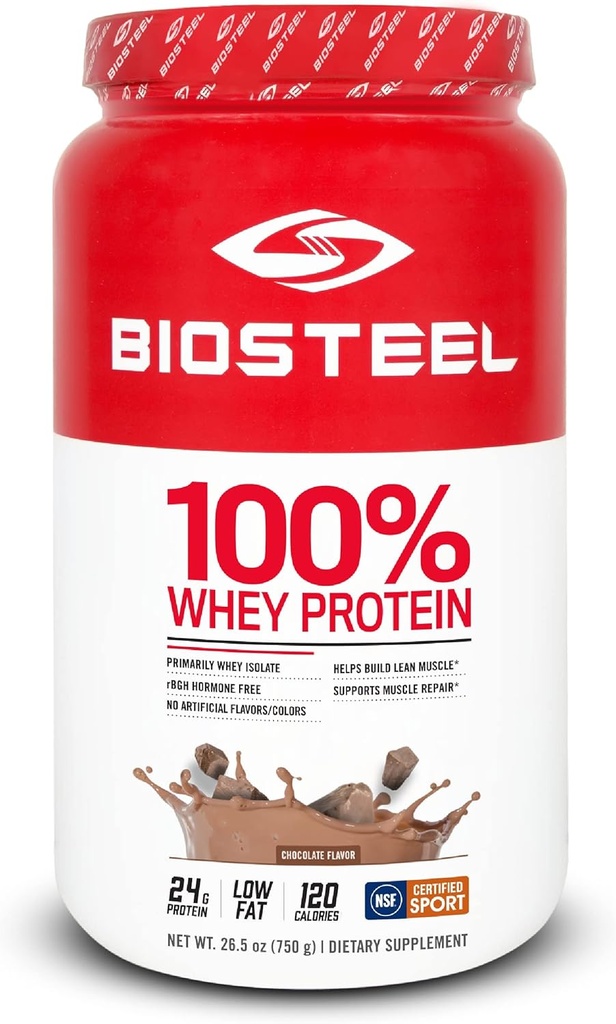 BioSteel Sport Chocolat 100% Whey Protéine Supplément en poudre, rBGH Hormone Free & non-GMO Formule après entraînement, 25 portions, 25.5 Ounces Trusted by Pro Athlètes, NSF for Sport