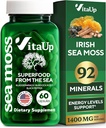 Wildcrafted Irish Sea Moss Capsules with Burdock Root & Bladderwrack - USA Made Sea Moss Advanced for Hair, Skin, Immune & Energy Levels Support - SeaMoss Pills - 60 Capsules Vegan