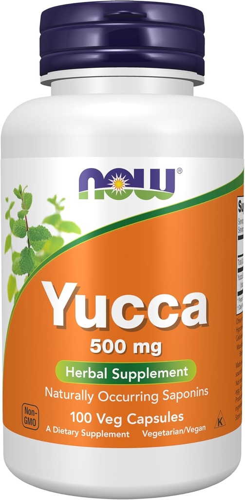 MAINTENANT compléments alimentaires, Yucca (Yucca spp.) 500 mg, 4:1 concentré, supplément à base de plantes, 100 capsules