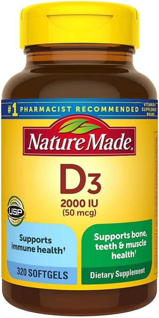 Nature faite de vitamine D3 2000iu 320 Ct. Gels doux (paquetage mai Vary)