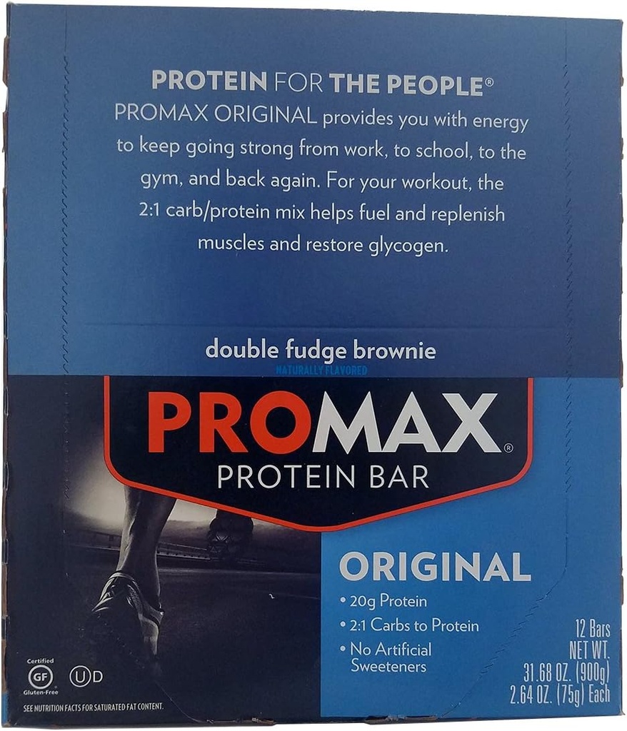 Promax Barre protéinée Brownie à double boue - 12 - 2,64 oz (75 g) barres [31,68 oz (900 g)]