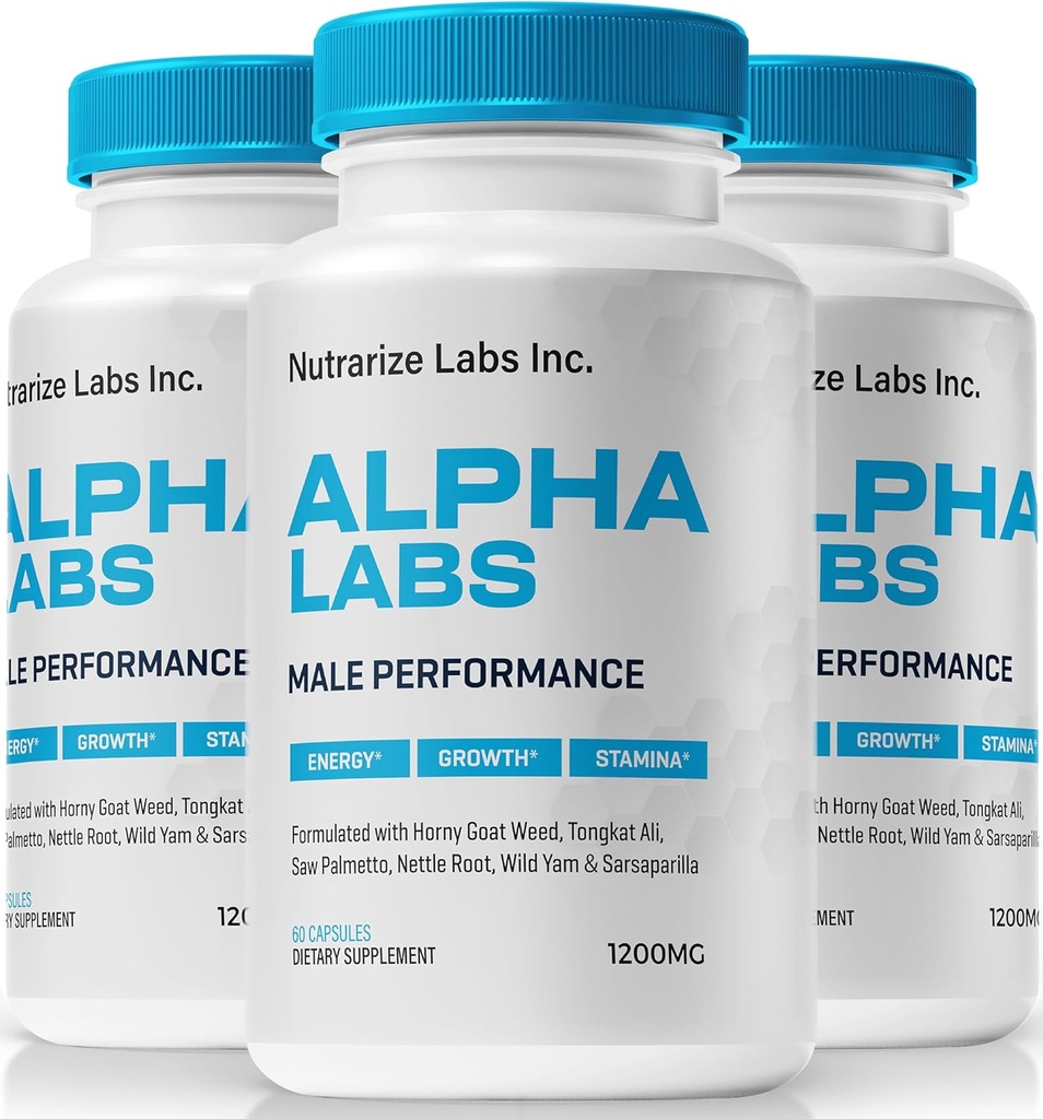 NutraRize (3 Pack) Alpha-Labs, Formule officielle pour les hommes et le soutien musculaire, Pills de performance masculine tout naturel pour maintenir l'endurance et les niveaux d'énergie, Alphalabs ME Capsules Review (180 Capsules)