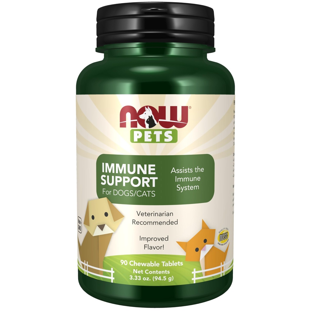 MAINTENANT Pet Health, supplément de soutien immunitaire, formulé pour les chats et les chiens, certifié NASC, 90 comprimés à croquer