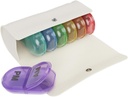 EZY DOSE Hebdomadaire (7 jours) Cas de pilules AM/PM, planificateur de médicaments, organisateur de vitamines, compartiments pop-out, 2 fois par jour, arc-en-ciel, comprend cas de crème, sans BPA