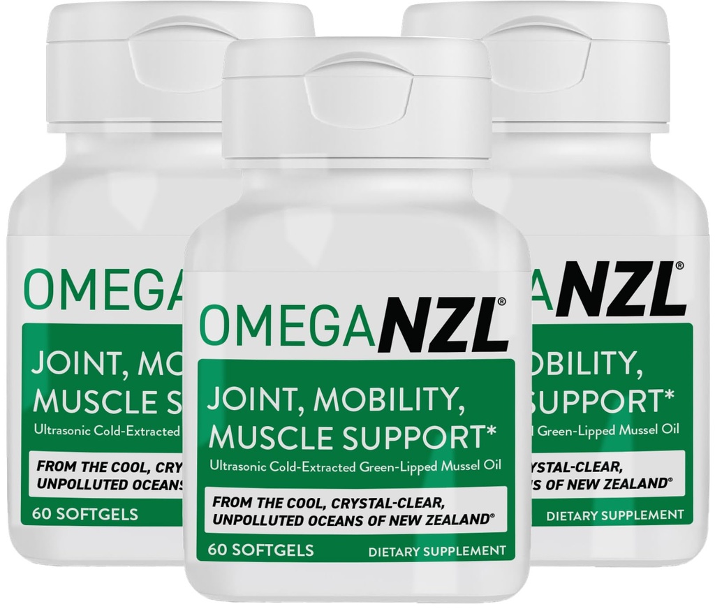 Original Omega-3 Joint Support Supplement, Best Natural Muscle Relief, Green Lipped Mussel Oil Capsules, 180 Softgels, No Fishy Aftertaste