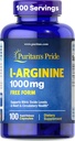 Puritan's Pride L-arginine 1000 Mg Capsules, 100 Count, White, (4332490165)