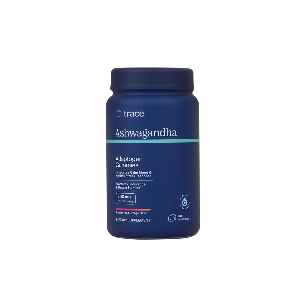 Trace Minerals Ashwagandha - Ashwagandha Gummies pour soutenir un mental sain - Supplément calmant - Mieux dormir - Système immunitaire et soutien énergétique - Passion Fruit Orange - 60 Comte (30 portions)