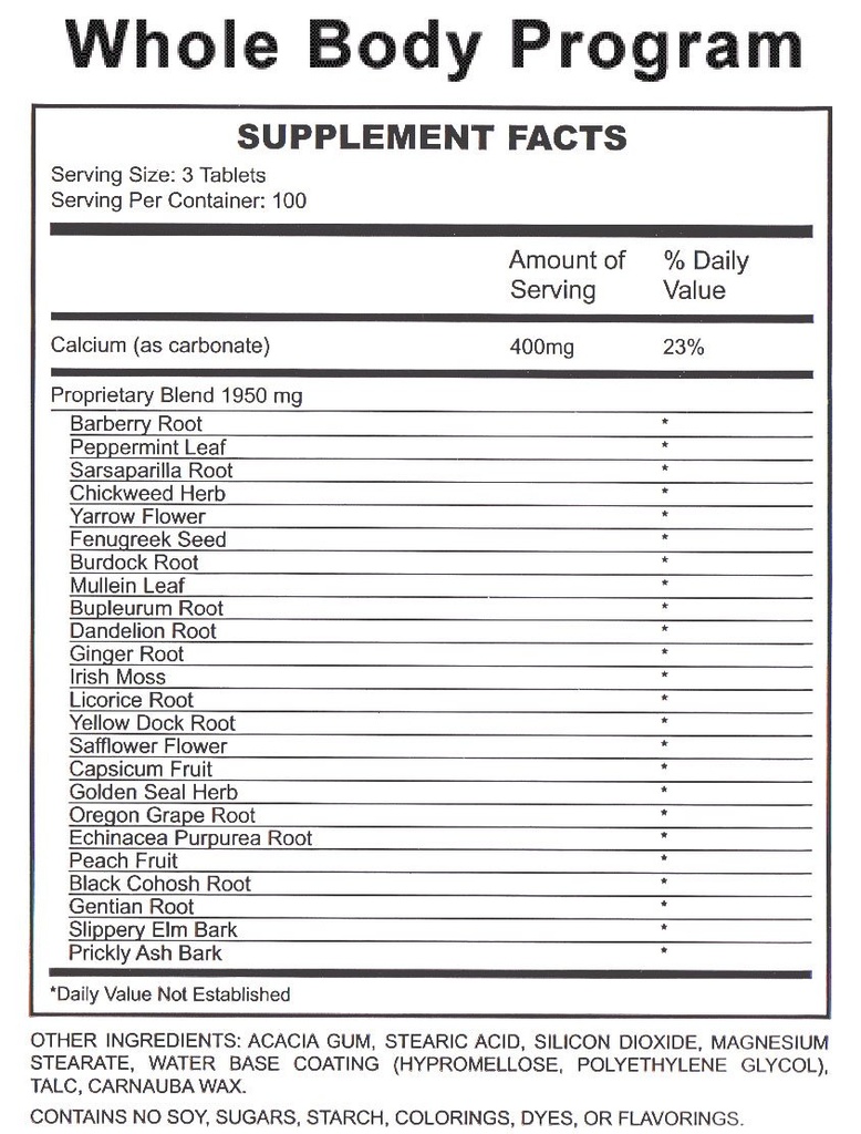 Programme du corps entier et des colonies - Programme de nettoyage de la nature Famille de produits - Nettoyer Purifier