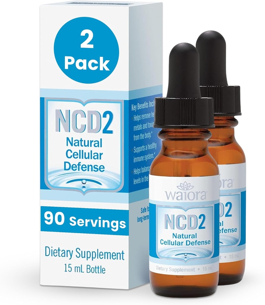 Waiora NCD2 a activé les gouttes de zéolite liquide, mélanger dans les aliments/boissons, nettoyer le corps naturel et promouvoir le soutien immunitaire, tout naturel, pH Balance gouttes de zéolite liquide - 2 bouteilles (0,5 oz. ea.) 180 serv.