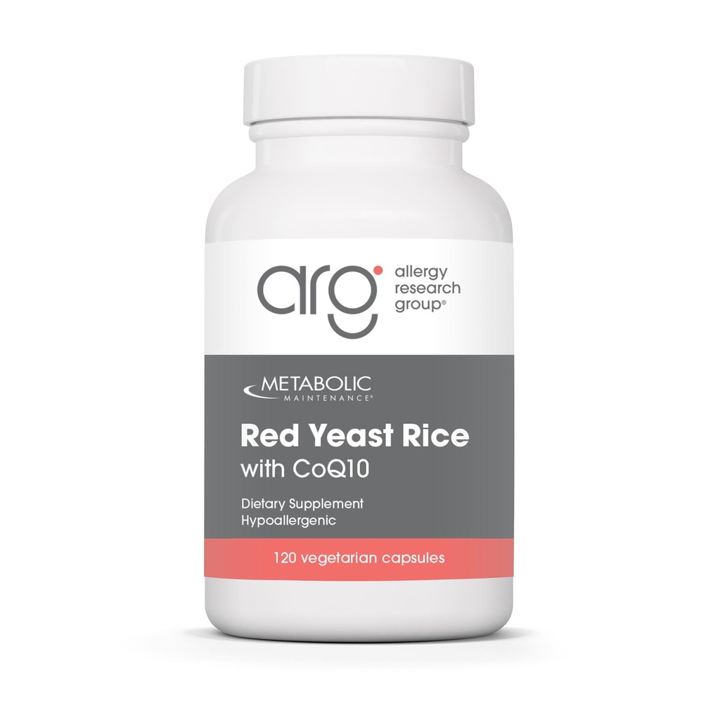 Maintenance métabolique Riz rouge de levure avec CoQ10 - Fournit la production d'énergie + soutien de la santé cardiovasculaire - Co Enzyme Q-10 + Supplément antioxydant de levure rouge de riz (120 capsules)