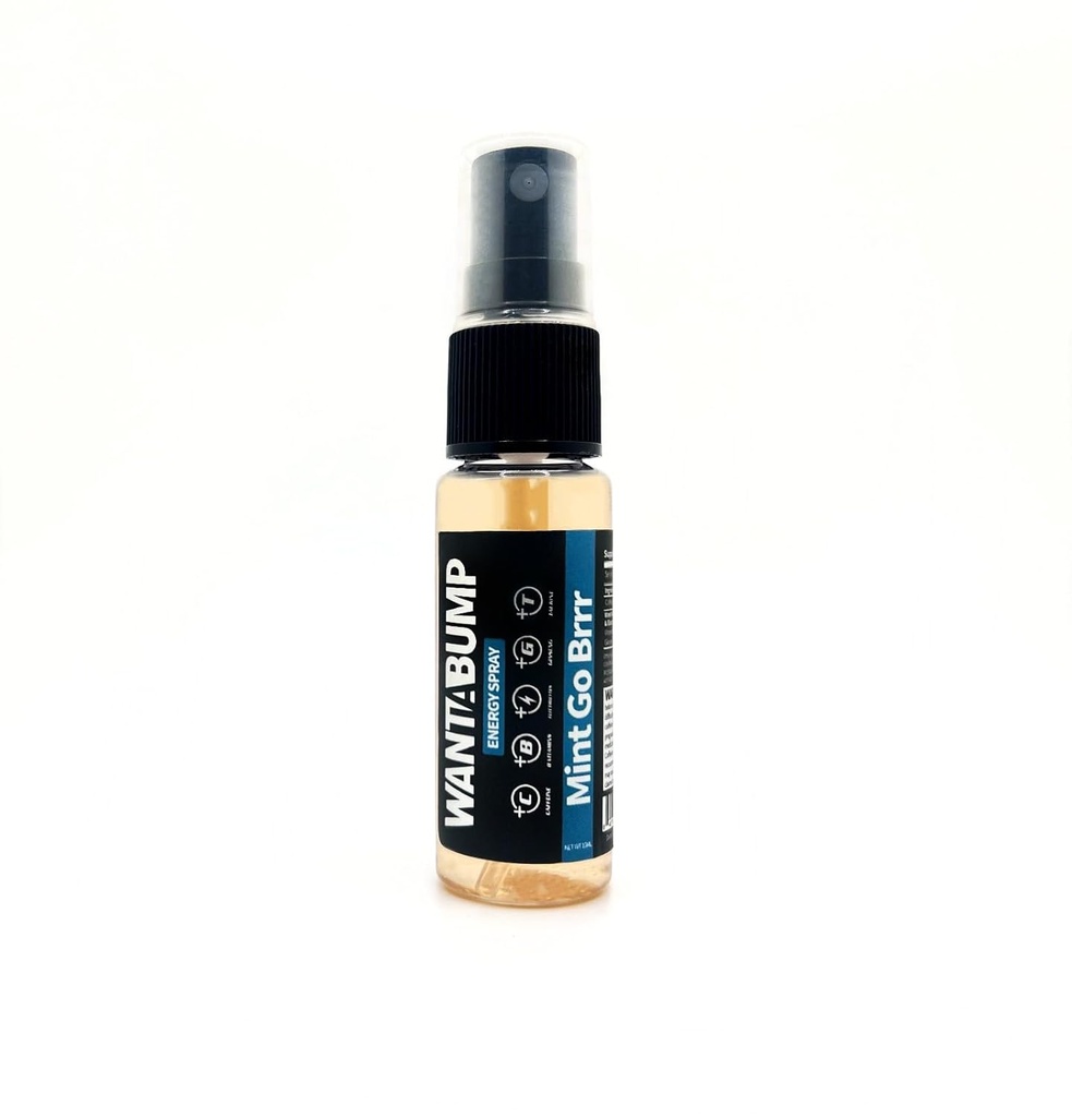 Want A Bump Energy Spray & Breath Freshener ( 400 mg de caféine) B 3, 6, 12 Vaporisateur de vitamines Spray d'électrolytes (sans jitters) Pas de spray oral (sans crash)