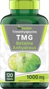 Supplément TMG 1000mg (Betaine Anhydrous) 120 comprimés meilleure que la bétaïne HCL*-Homocystéine Support*- Triméthylglycine, fabriqué aux États-Unis!