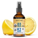 Vitamine biologique D3 5000 UI (Lichen) + K2 120 mcg (Pois chiche fermenté), Immune, os et santé cardiaque avec absorption de calcium.