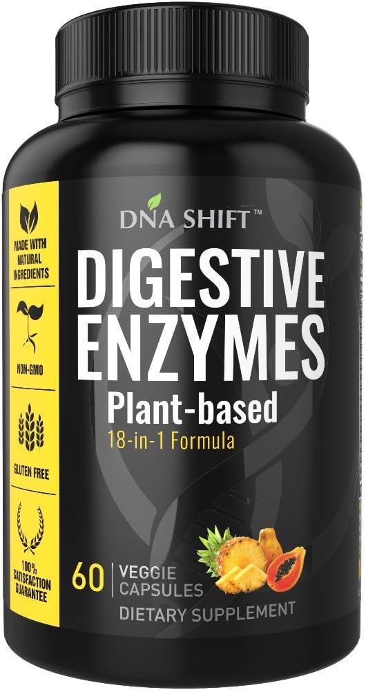 Enzymes digestifs pour les hommes et les femmes - Les enzymes sont les meilleures pour la santé Gut et la santé digestive - Les enzymes ultra digestives peuvent soulager la constipation, le gonflement et le gaz - Désagrément des repas - Tous les régimes - 60 CT