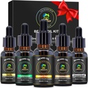 XIKEZAN 5 Pack Ensemble d'huile de barbe w/Sandalwood, Orange, Vanille, Cedarwood, Non parfumé pour les soins de la barbe, hydratant, doux, cadeaux d'anniversaire pour les hommes Il Papa Maris Cadeaux de Noël Bas Stouffers