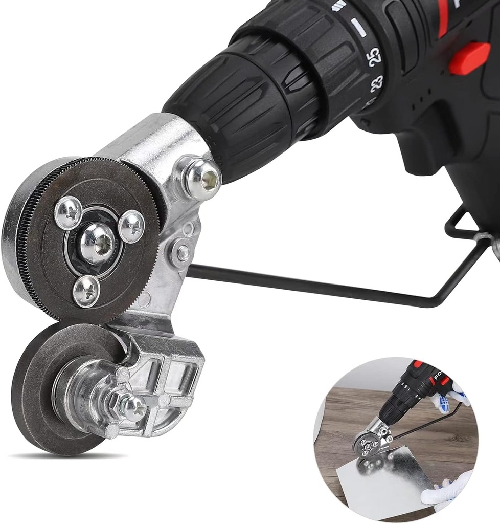 Cutter de plaque de forage électrique, nouvelle pièce d'attache / adaptateur pour perceuse de nibbler métallique, pièce d'attache pour perceuse de métal bricolage, couteau de tôle pour couper le fer, feuille blanche, acier, cuivre, aluminium