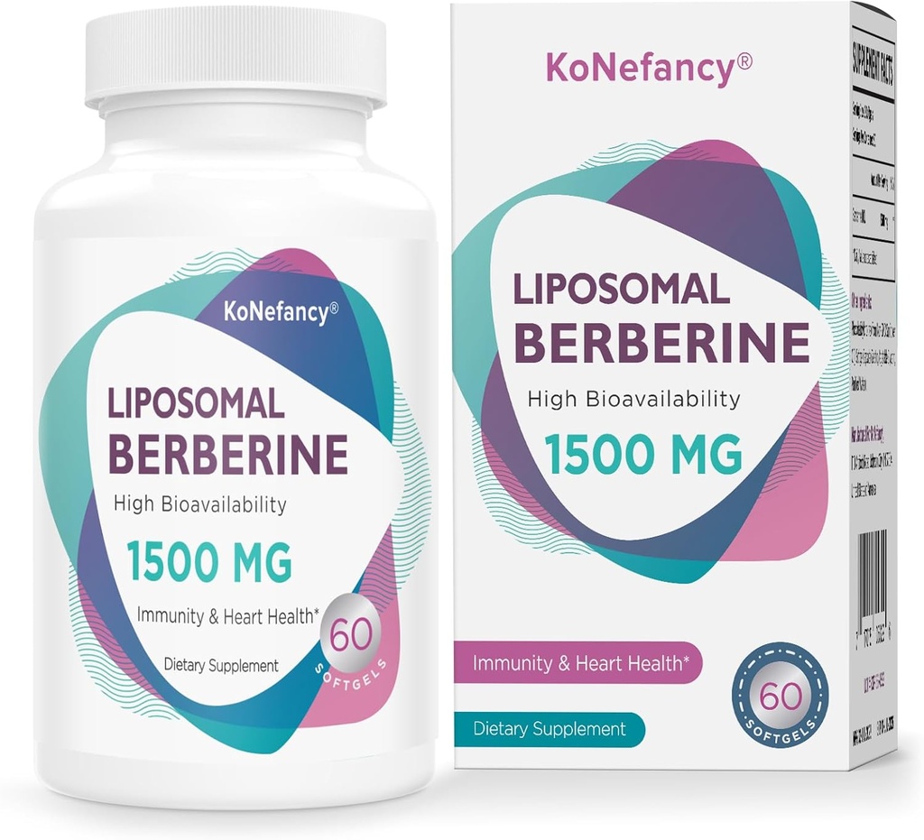 Berberine HCL Supplément 1500mg - Troisième partie testée, haute biodisponibilité Capsules de Berberine Liposomale pour les femmes et les hommes, Activateur AMPK