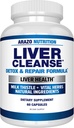 Arazo Nutrition Liver Cleanse Detox & Repair Formula – Milk Thistle Herbal Support Supplement: Silymarin, Beet, Artichoke, Dandelion, Chicory Root