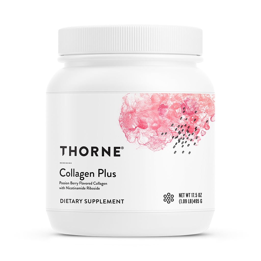THORNE - Collagène Plus - Collagène Peptides en poudre avec nicotinamide Riboside et ingrédients étudiés cliniquement pour la peau Texture et humidité - peau, cheveux et ongles sains* - 17,5 Oz - 30 portions