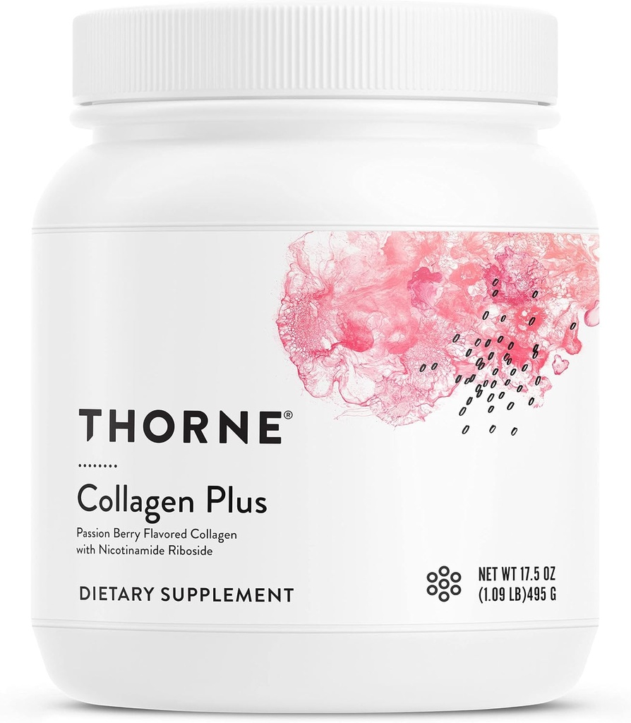 THORNE - Collagène Plus - Collagène Peptides en poudre avec nicotinamide Riboside et ingrédients étudiés cliniquement pour la peau Texture et humidité - peau, cheveux et ongles sains* - 17,5 Oz - 30 portions