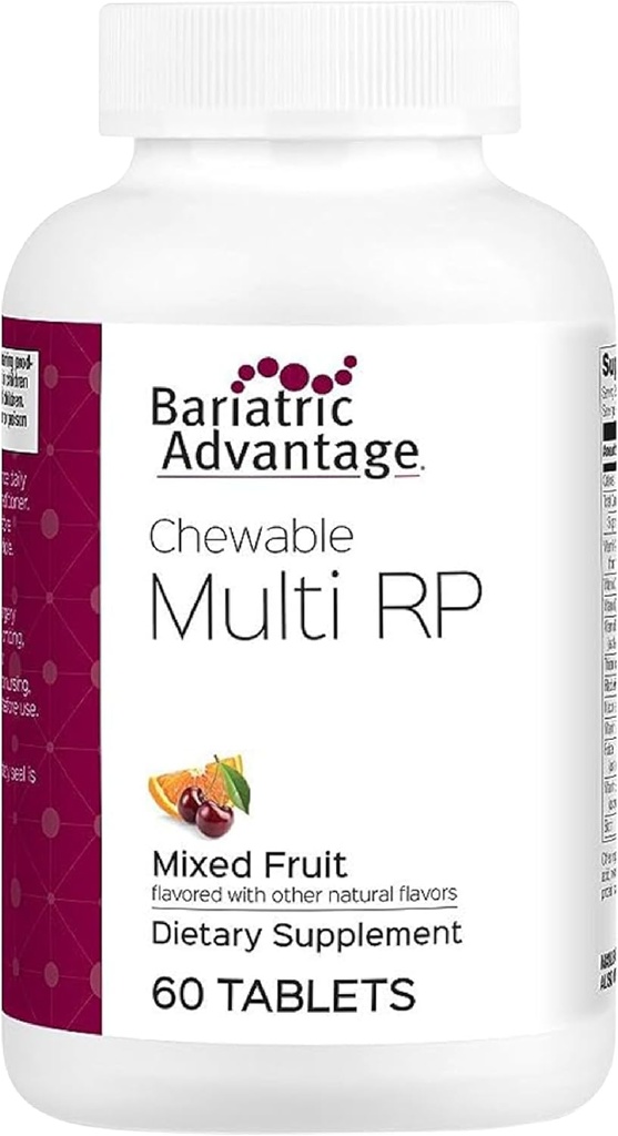 Avantage bariatrique Multivitamine RP à croquer - pour les patients de chirurgie bariatrique - avec fer, cuivre, vitamine C, A, zinc et plus - 100% DV de 18 nutriments - 60 Nombre - Fruits mélangés