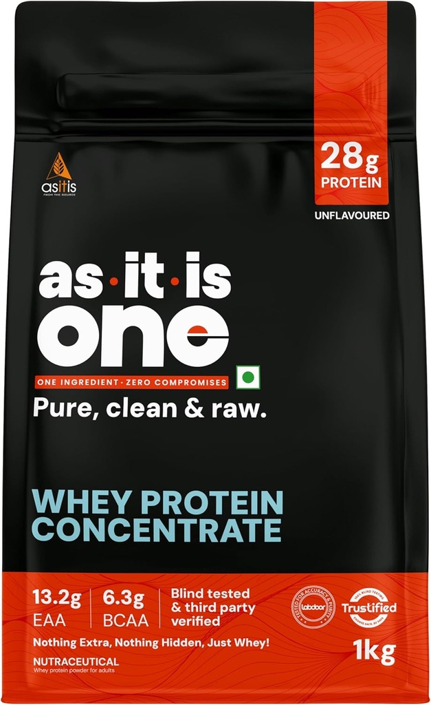 AS-IT-IS Nutrition Concentré de protéines de lactosérum 80 % - 1kg/35,2 Oz Microfiltré à flux croisé , non aromatisé , testé pour la pureté , non-gmo et sans gluten Pas de conservateurs