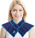 Neck Shoulder Heating Neck Wrap Microwave Heating Pad, Hot and Humid Back Pain Relief Hot Compress, Adjustable Microwave Neck Heater (NSF-Blue)