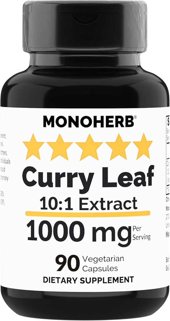MONOHERB Curry Leaf Extract 1000 mg - 90 capsules végétariennes