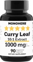 MONOHERB Curry Leaf Extract 1000 mg - 90 capsules végétariennes