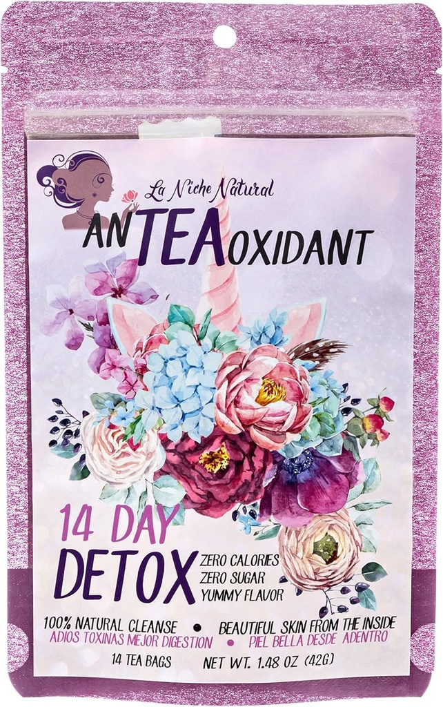 Detox and Cleansing Tea Vegan and Keto Friendly Te Desintoxicante Limpieza de Colon en Te Ayuda a Purificar tu Piel Libre de Acne Colon sain et detox de l'intérieur - 14 Jour