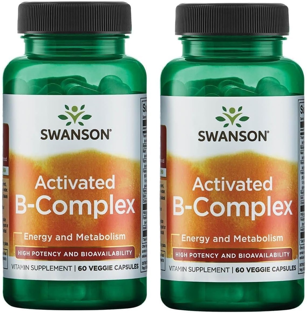 Complex B activé de Swanson - haute puissance et biodisponibilité (60 gélules de Veggie) (2 boîtes)