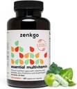 Multivitamines Zenkgo + aliments entiers organiques+probiotiques pour les femmes, soutient l'immunité, la digestion, l'énergie, la santé des intestins, les vitamines A, E, B6, B12, Vegan D3, K2 (MK-7), Folate, Minéraux, Superaliments(60Ct/30Day)