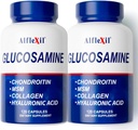 Supplément nutritionnel Premium Glucosamine & Chondroïtine - Soutien articulaire, os et genou sain - Riche en MSM & collagène - Ingrédients naturels organiques - Fabriqués aux États-Unis - 120 Capsules 2 Pack