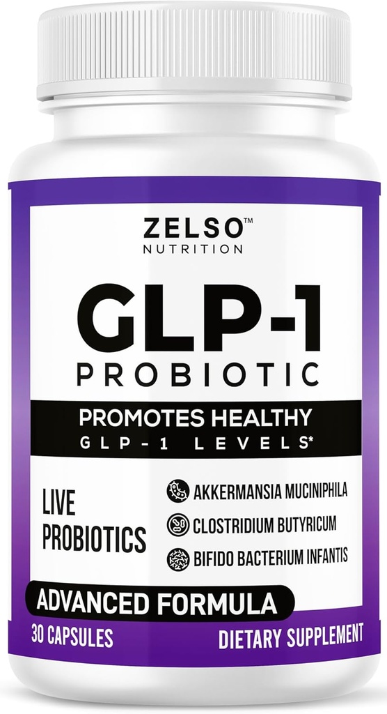 GLP-1 Probiotique avec Akkermansia Muciniphila - Curbs App & Promotes Feeling of Fullness - Gut Health Support with GLP 1 Live Probiotics, 500M CFU Multi-Strain Probiotic + Prebiotic GLP1 Naturellement Plus