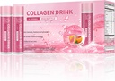 Collagène boisson avec 6000 mg de Peptides de Collagène Marine, Collagène liquide shots pour les femmes soutenir la beauté, Collagène suppléments pour la peau, cheveux et ongles bien-être, 0,85 Fl.Oz(25 ml)x30 bouteilles, Blood Orange