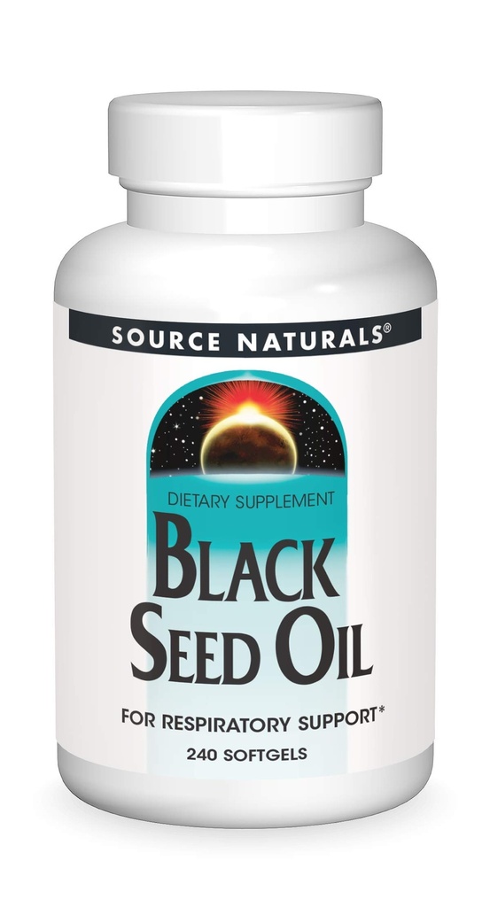 Source Naturals Huile de graines de cumin noir pour le soutien respiratoire - 240 Softgels