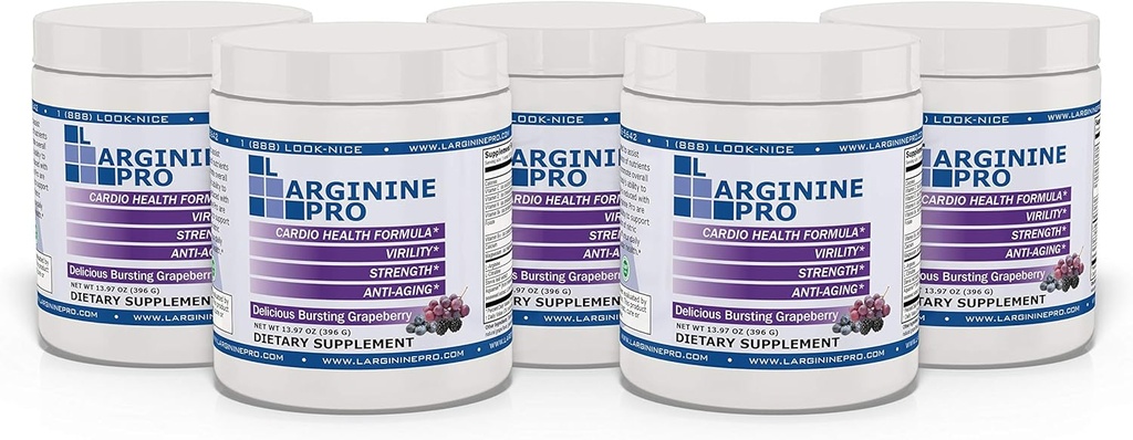 L-ARGININE PRO.500mg L-Arginine Plus L-Citrulline 1100mg Supplément de poudre de raisin pour une production accrue d'oxyde nitrique